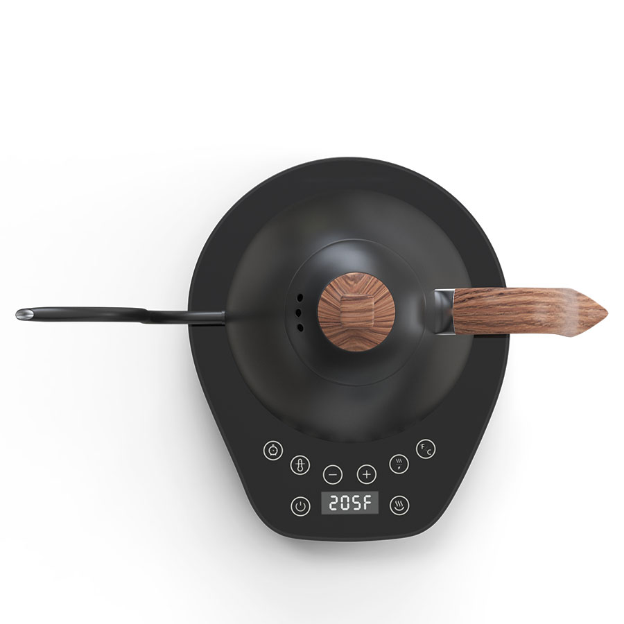 Brewista Artisan 0.6L Gooseneck Variable Kettle - Matte Black - Wood Accents